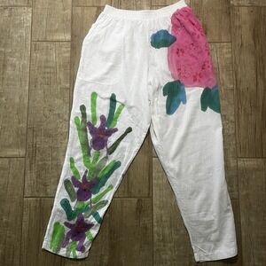 80s‎ Valerie Lynn Designer Artwear Handpainted Pants Small (big) Art To Wear